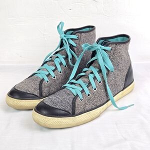 The Hundreds Black and Teal High-Top Sneakers